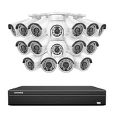 16 Channel 4K PoE Bullet & PT Security Camera System, 8MP Outdoor PoE IP Cameras, Pan & Tilt, ONVIF Supported NVR, Two-Way Audio, Smart Human/Vehicle Detection(2x PT Cameras+14x IP Cameras)